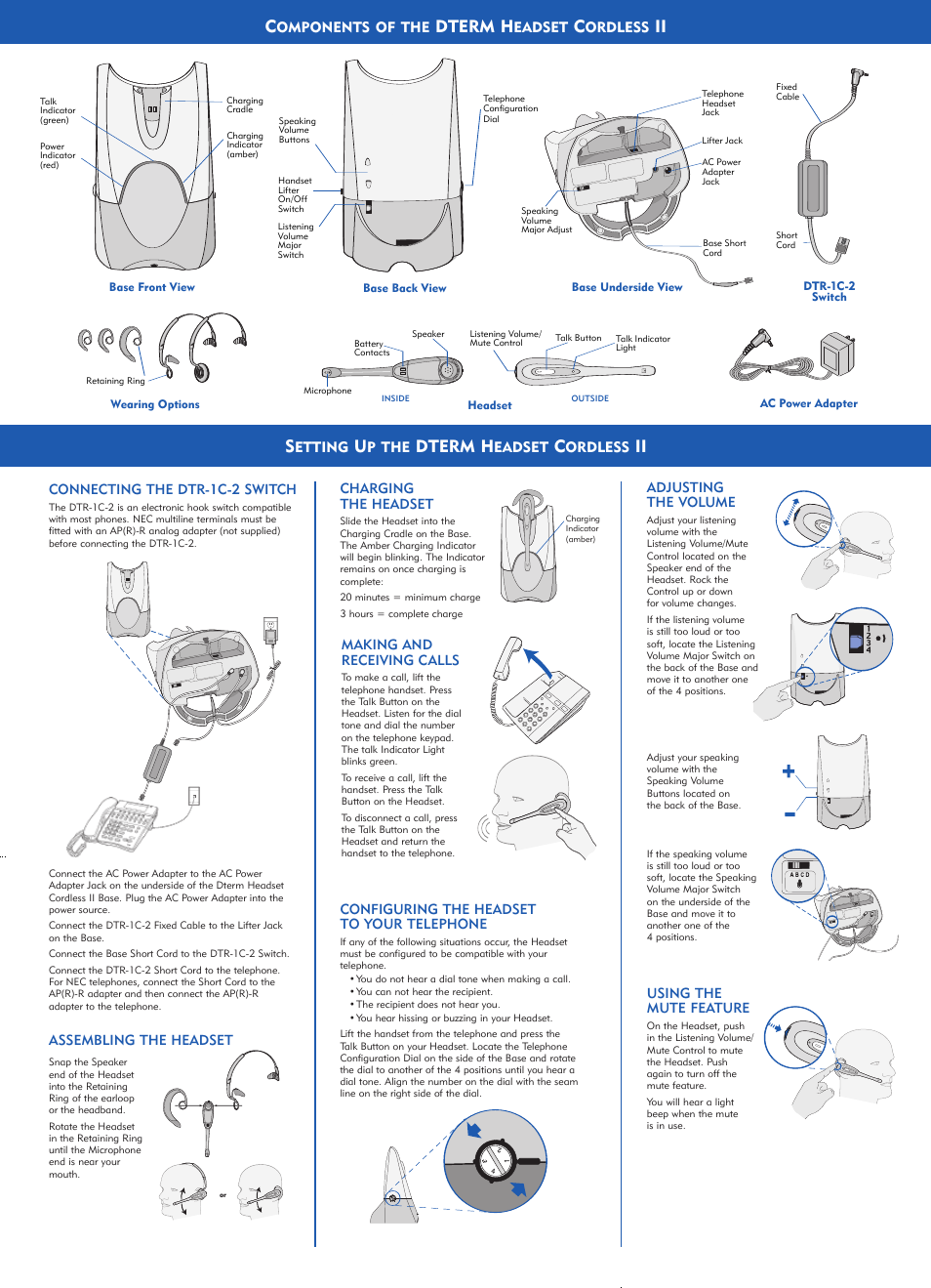 Dterm h, Ii s | NEC Headset Cordless User Manual | Page 2 / 2