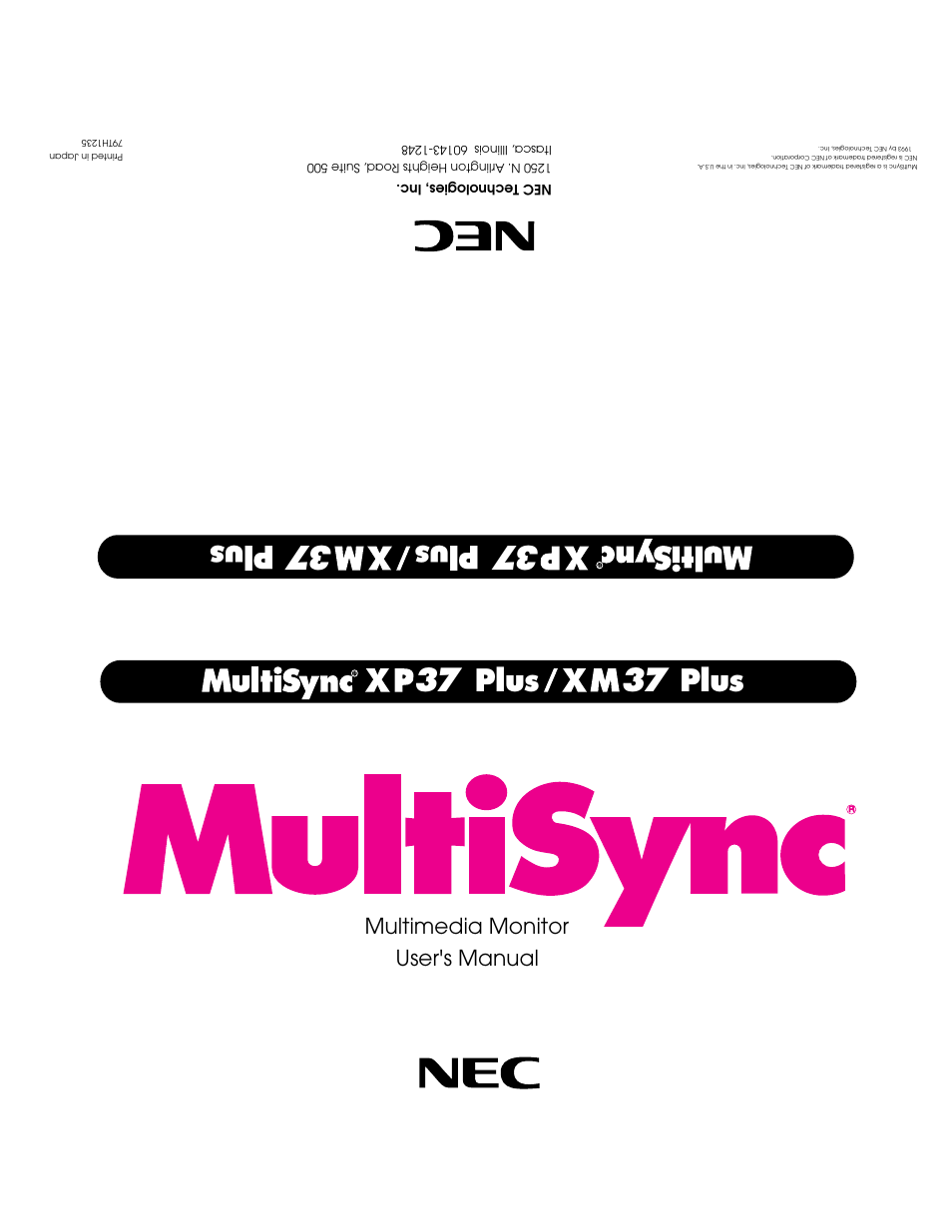 NEC XM37 User Manual | 38 pages