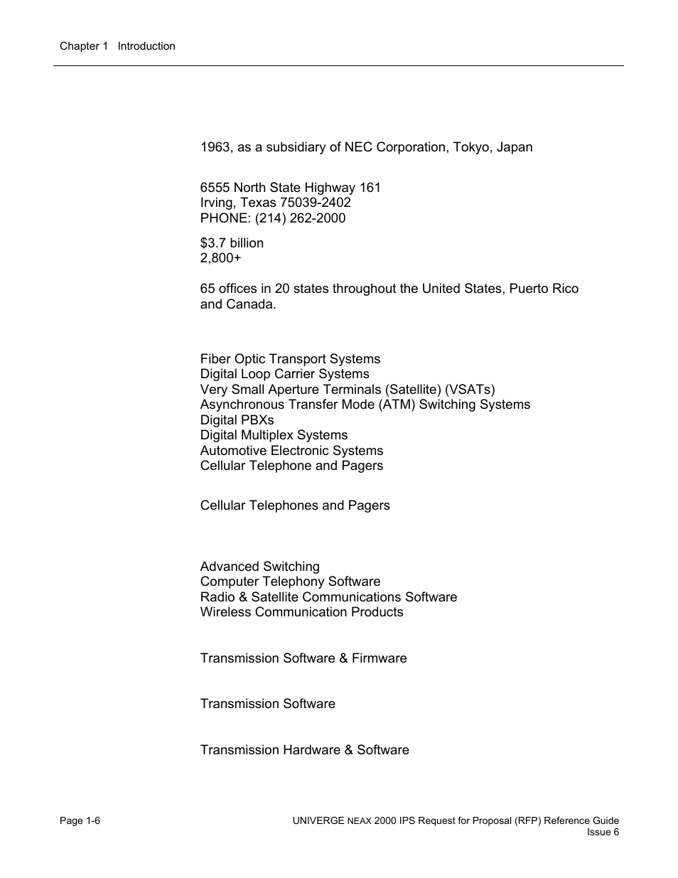 Nec unified solutions, inc | NEC UNIVERGE NEAX 2000 IPS User Manual | Page 12 / 389