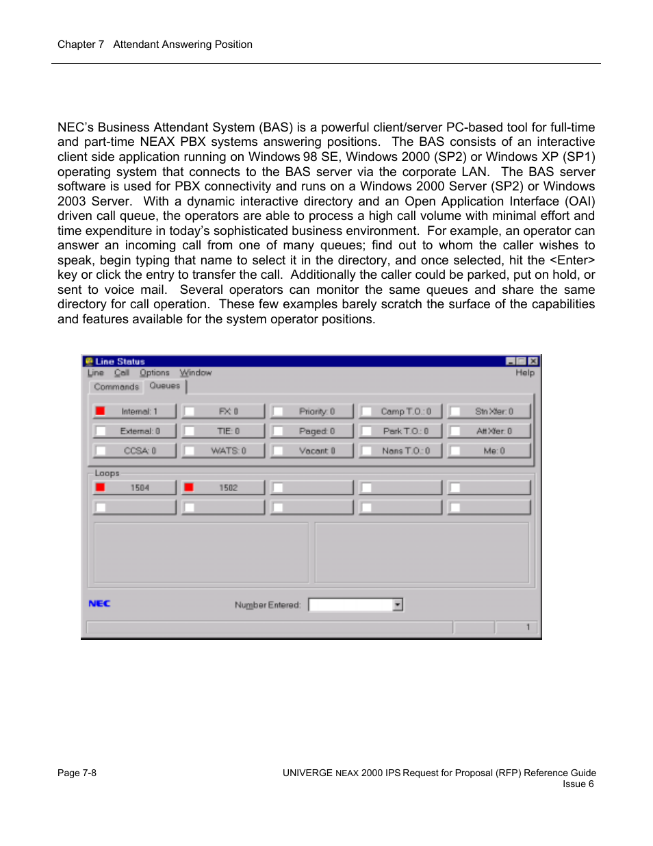 Business attendant system (bas) | NEC UNIVERGE NEAX 2000 IPS User Manual | Page 132 / 389