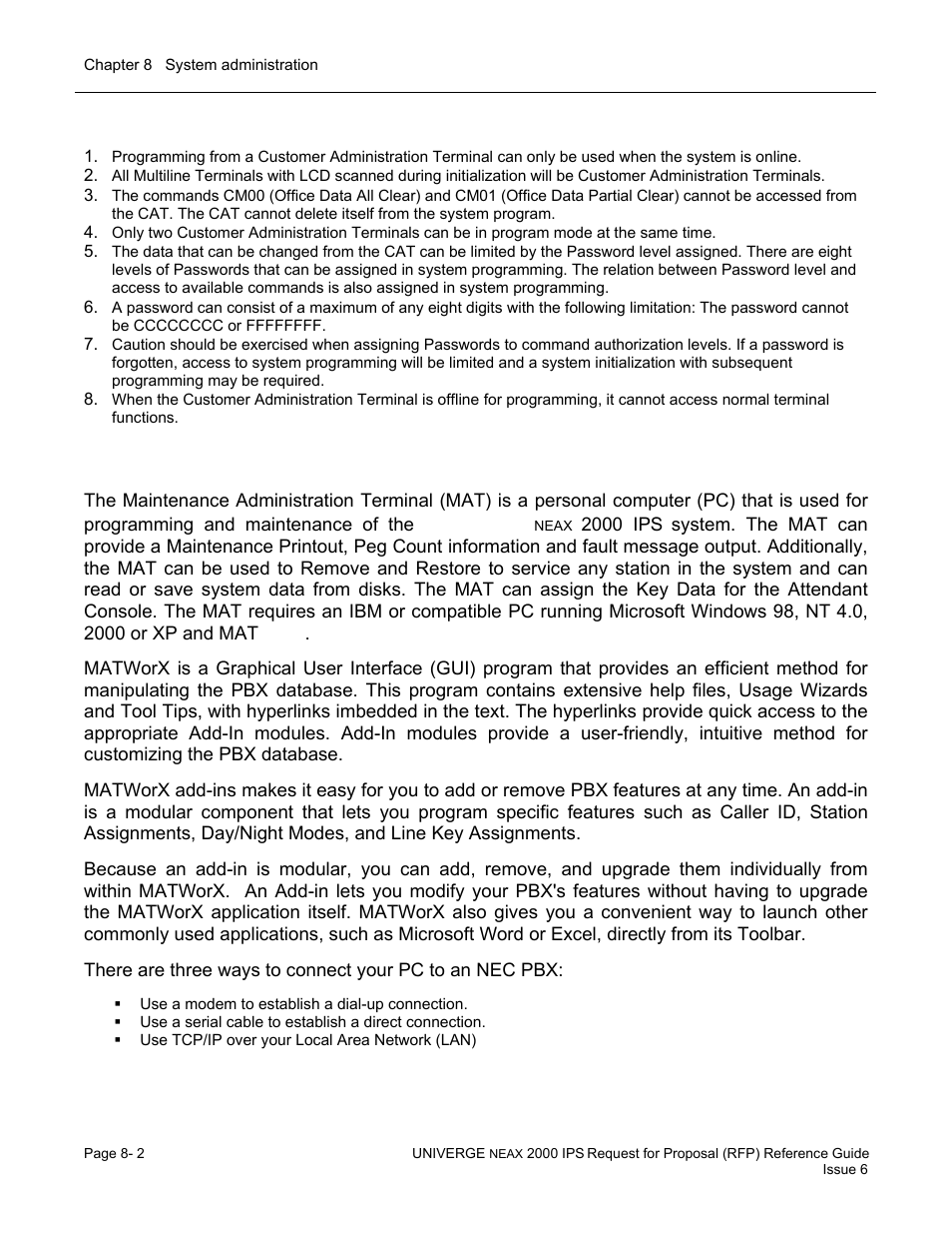 Maintenance administration terminal (mat) | NEC UNIVERGE NEAX 2000 IPS User Manual | Page 140 / 389