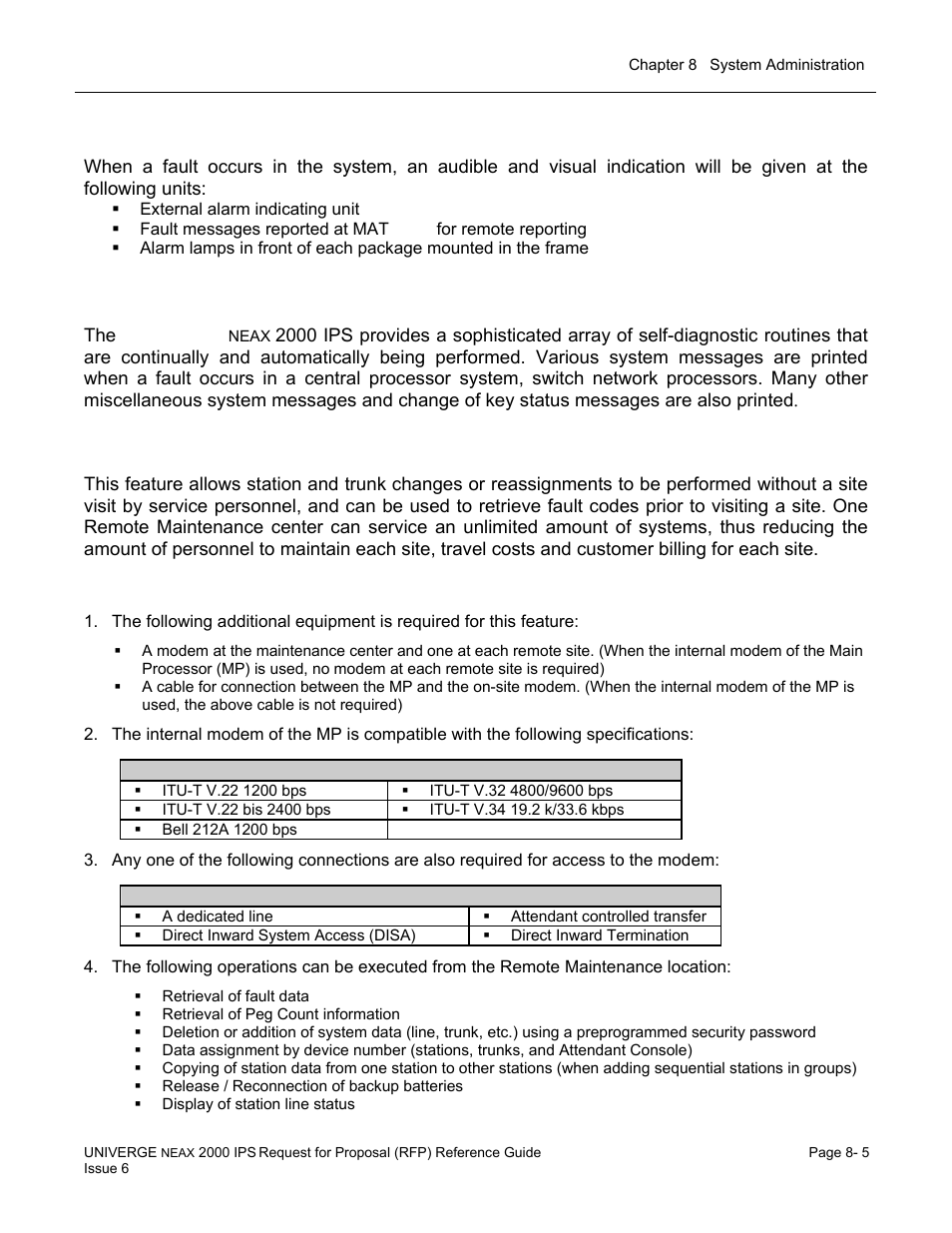 System diagnostics, Self diagnostic/system messages, Remote maintenance | NEC UNIVERGE NEAX 2000 IPS User Manual | Page 143 / 389