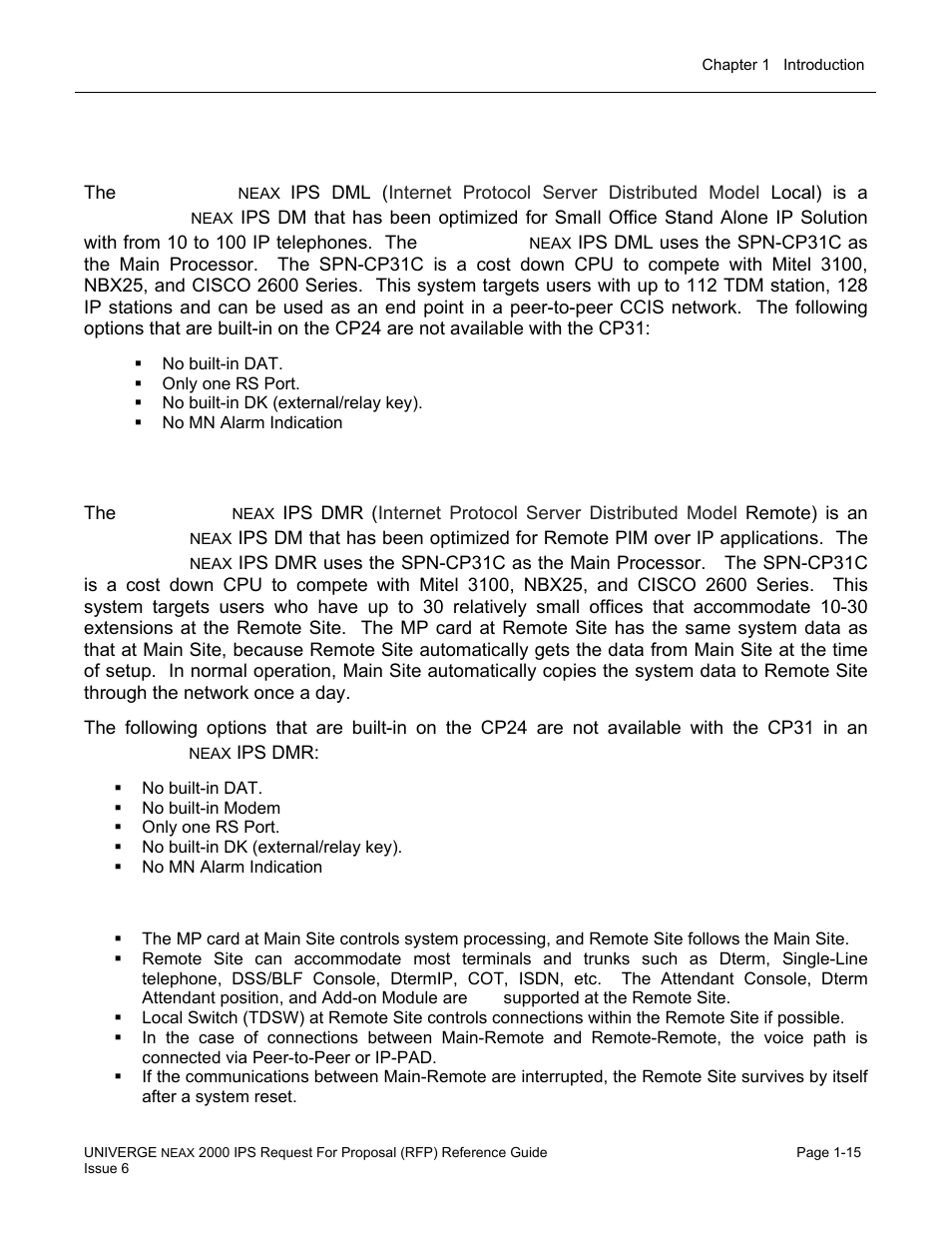 Niverge, Ips dml, Ips dmr | NEC UNIVERGE NEAX 2000 IPS User Manual | Page 21 / 389