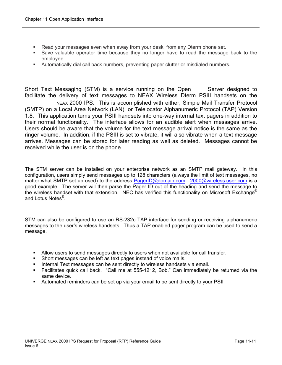 Open worx : short text messaging | NEC UNIVERGE NEAX 2000 IPS User Manual | Page 217 / 389