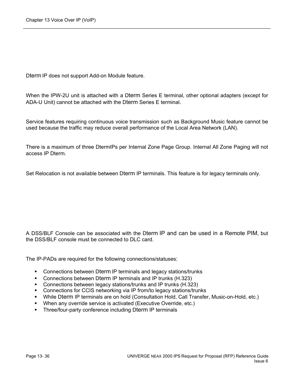 System conditions/limitations (peer-to-peer ip) | NEC UNIVERGE NEAX 2000 IPS User Manual | Page 278 / 389