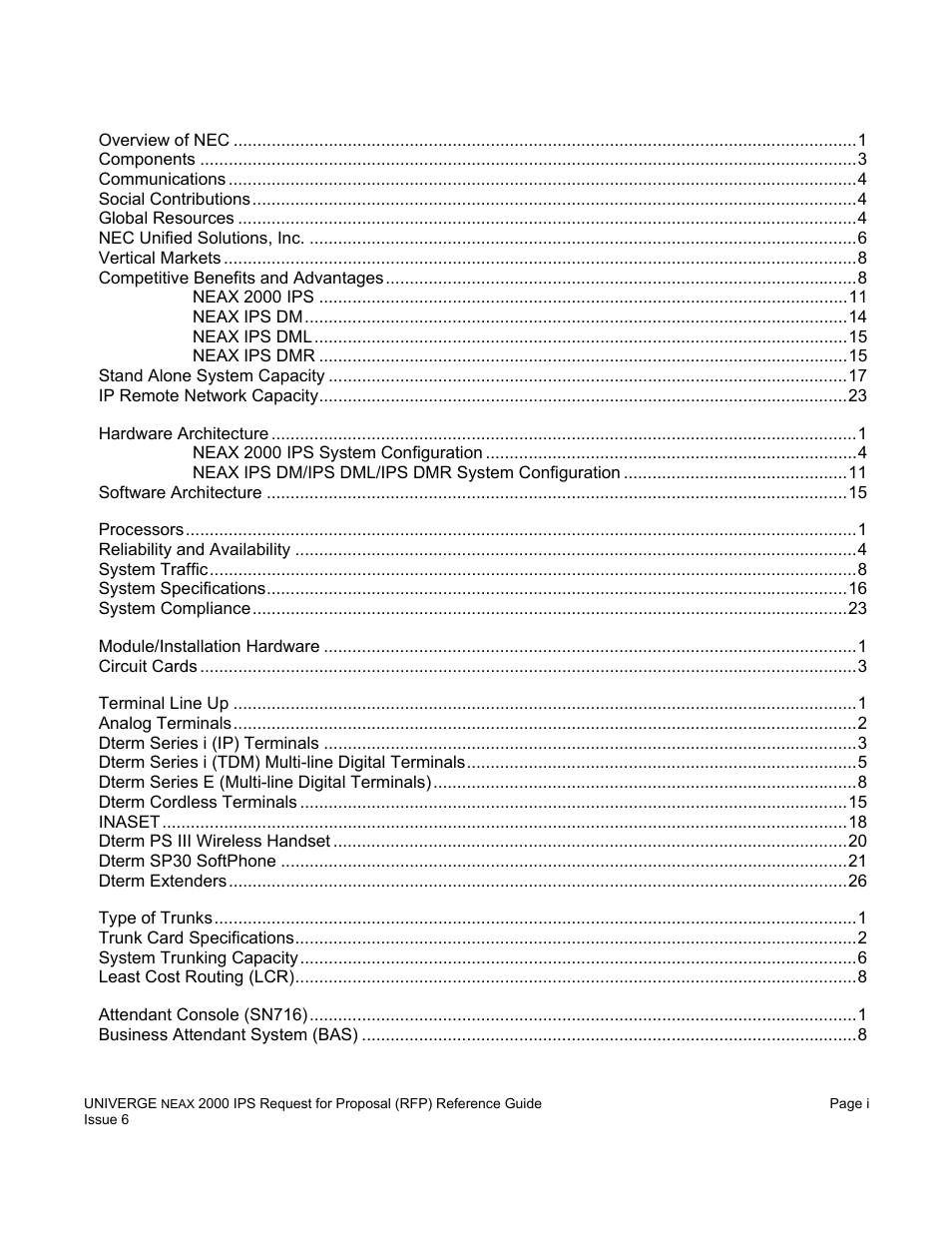 NEC UNIVERGE NEAX 2000 IPS User Manual | Page 3 / 389