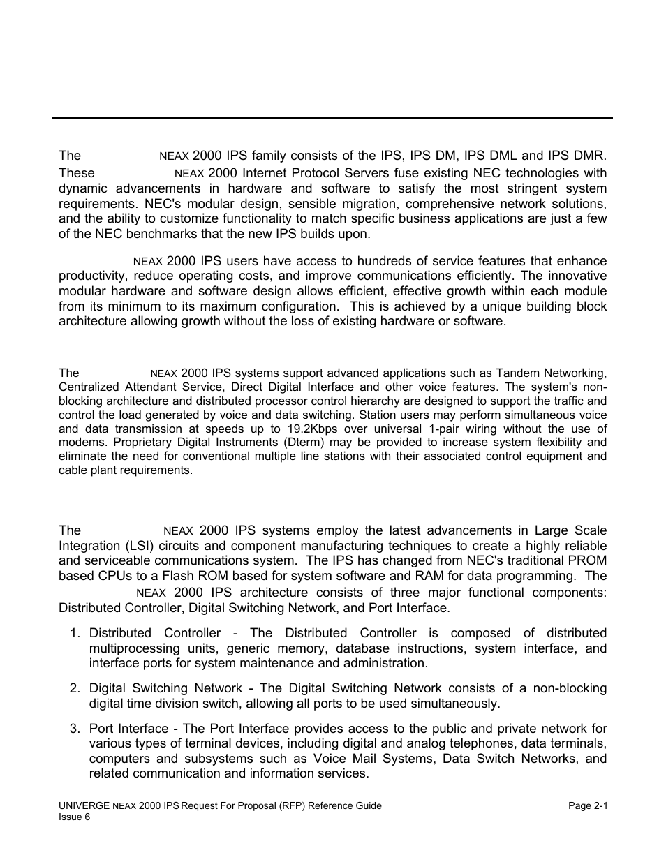 Chapter 2 system architecture, Hardware architecture | NEC UNIVERGE NEAX 2000 IPS User Manual | Page 31 / 389