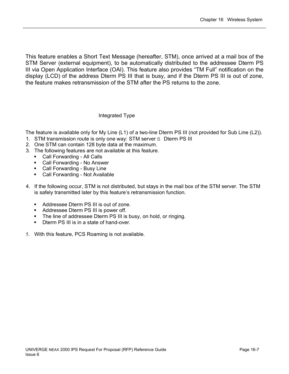 Wireless – short text message notification (oai) | NEC UNIVERGE NEAX 2000 IPS User Manual | Page 329 / 389