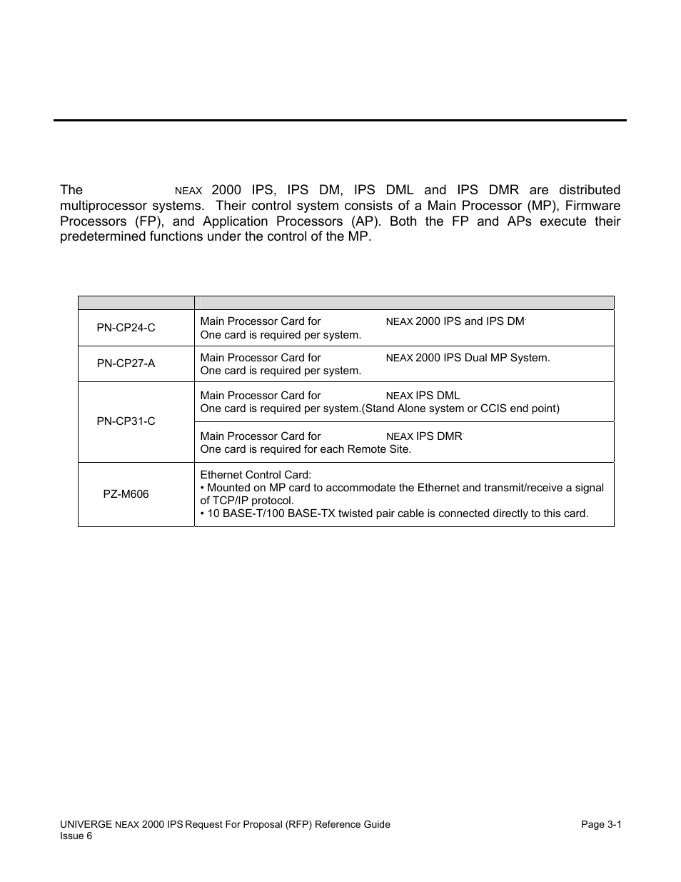 Chapter 3 system highlights, Processors | NEC UNIVERGE NEAX 2000 IPS User Manual | Page 49 / 389