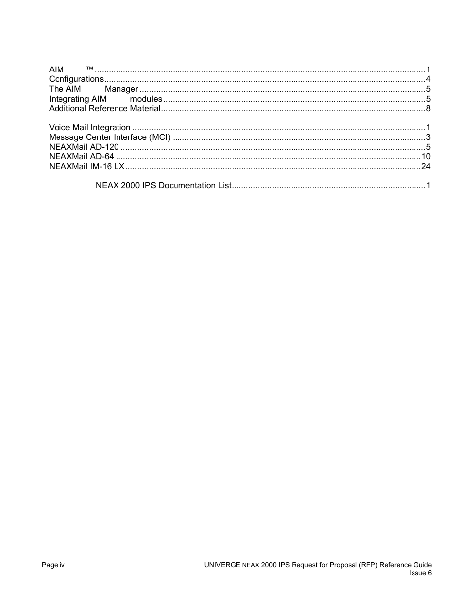 NEC UNIVERGE NEAX 2000 IPS User Manual | Page 6 / 389