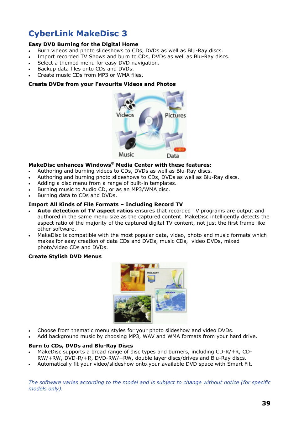 Cyberlink makedisc 3 | NEC VERSA P8510 User Manual | Page 39 / 94