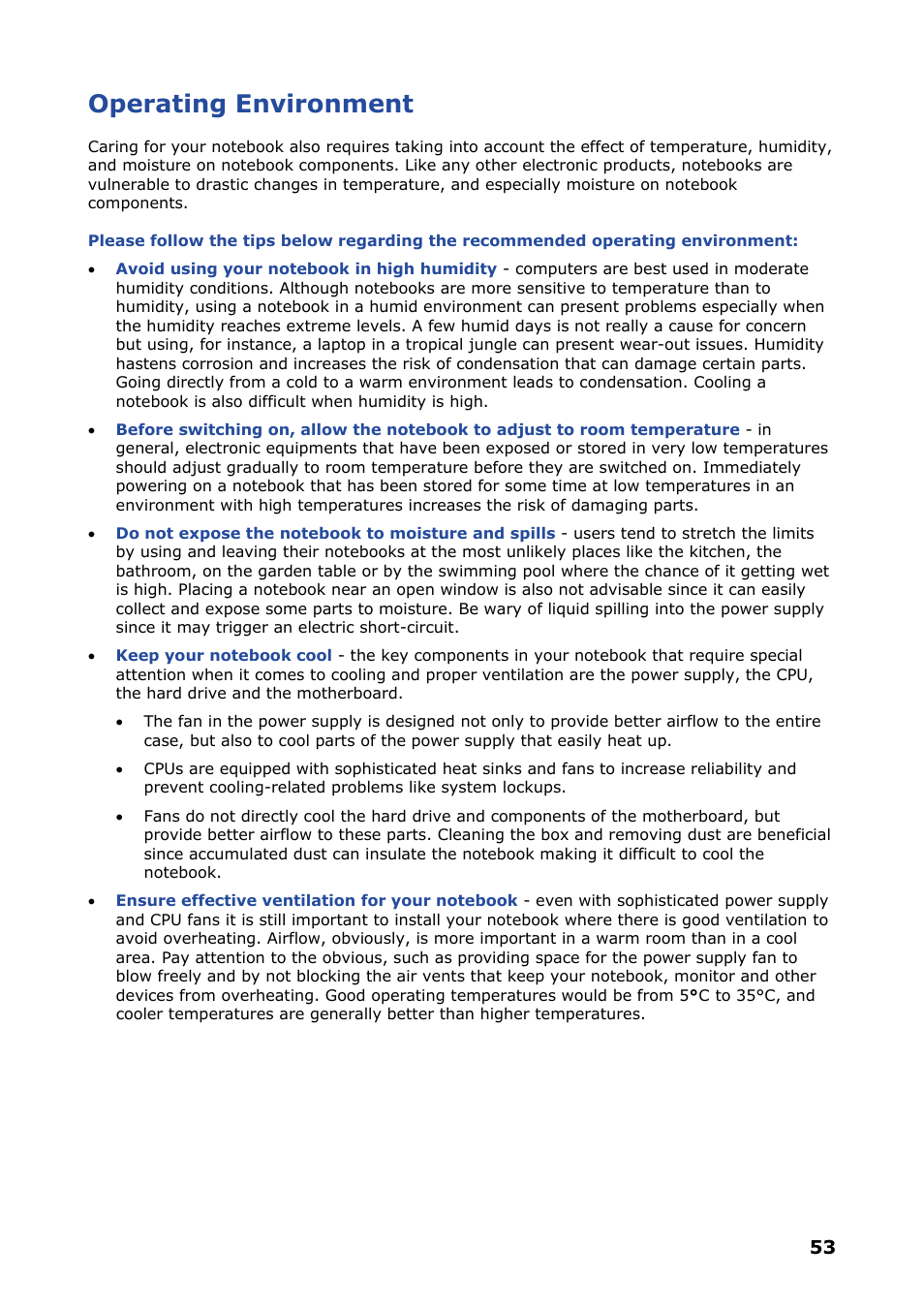 Operating environment | NEC VERSA P8510 User Manual | Page 53 / 94