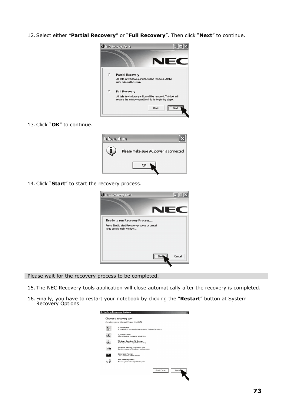NEC VERSA P8510 User Manual | Page 73 / 94