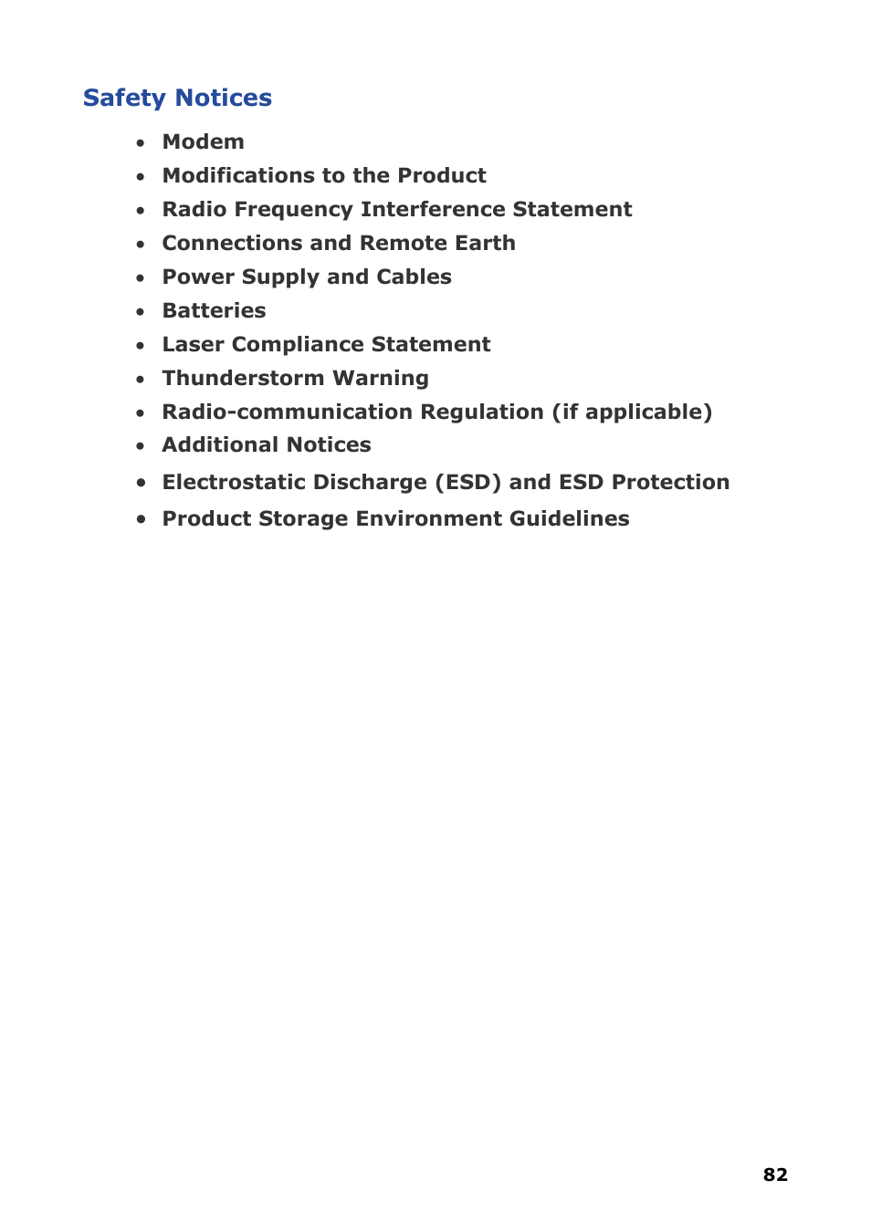Safety notices | NEC VERSA P8510 User Manual | Page 82 / 94