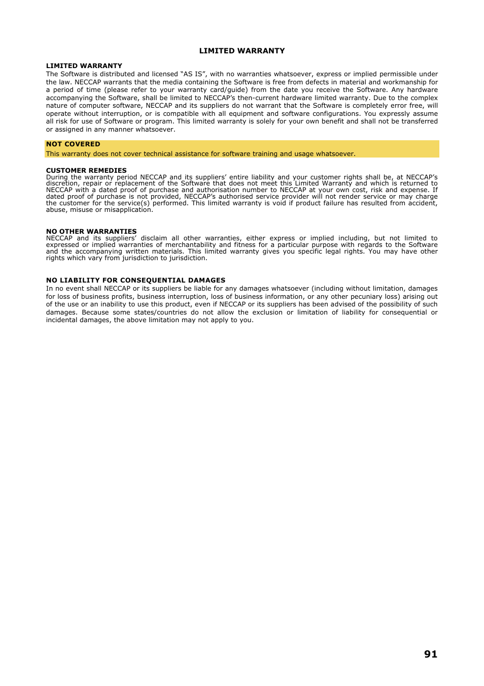 NEC VERSA P8510 User Manual | Page 91 / 94
