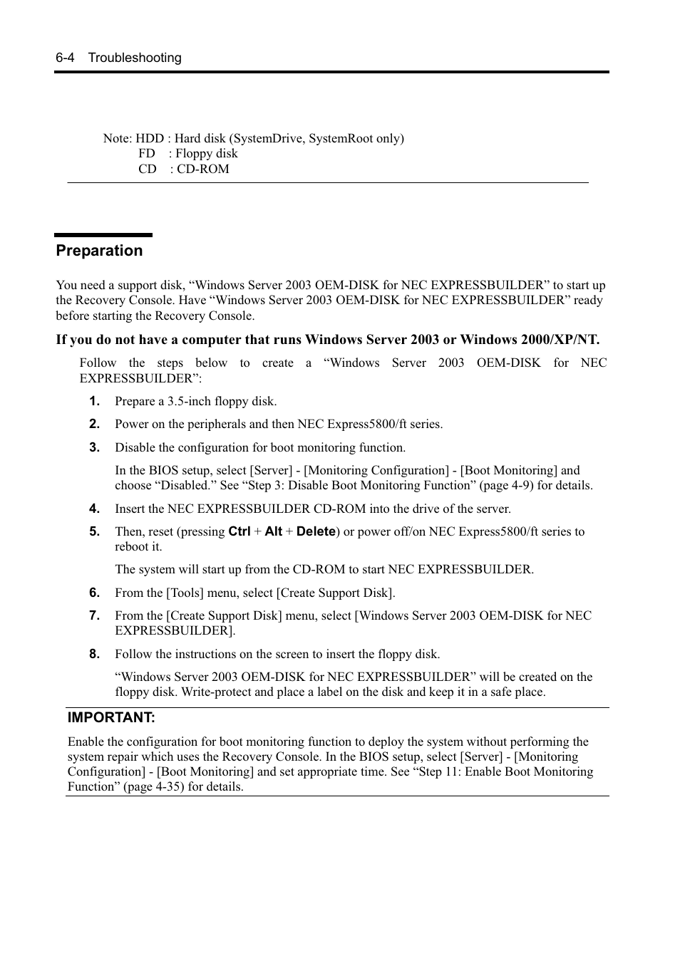 Preparation | NEC EXPRESS5800 N8800-099F User Manual | Page 116 / 136