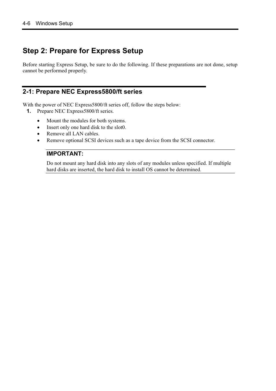 Step 2: prepare for express setup | NEC EXPRESS5800 N8800-099F User Manual | Page 58 / 136