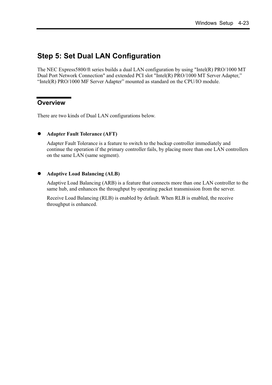 Step 5: set dual lan configuration | NEC EXPRESS5800 N8800-099F User Manual | Page 75 / 136