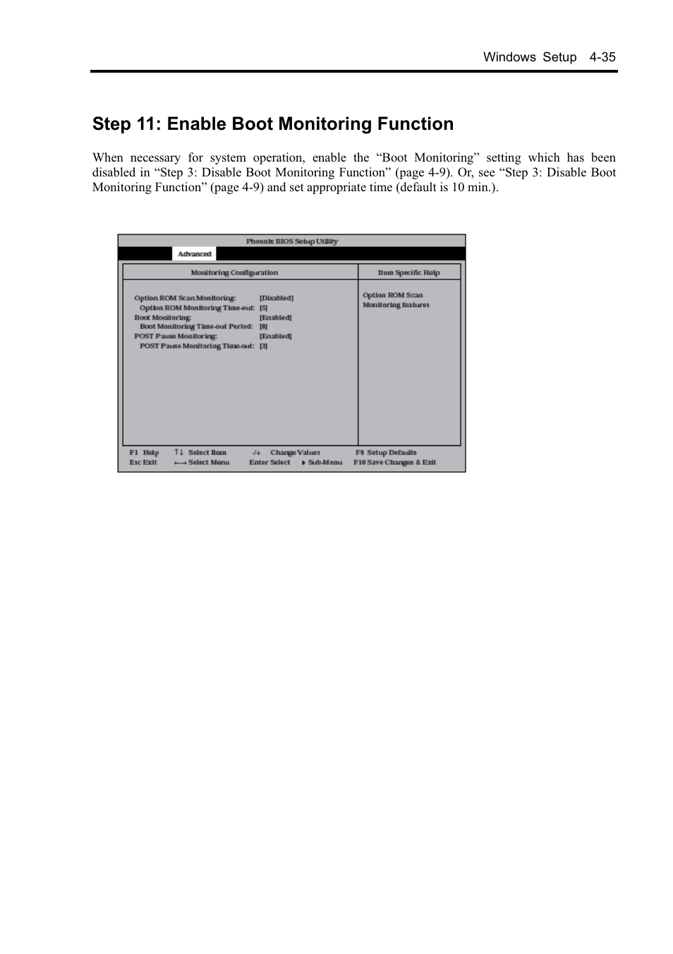Step 11: enable boot monitoring function | NEC EXPRESS5800 N8800-099F User Manual | Page 87 / 136