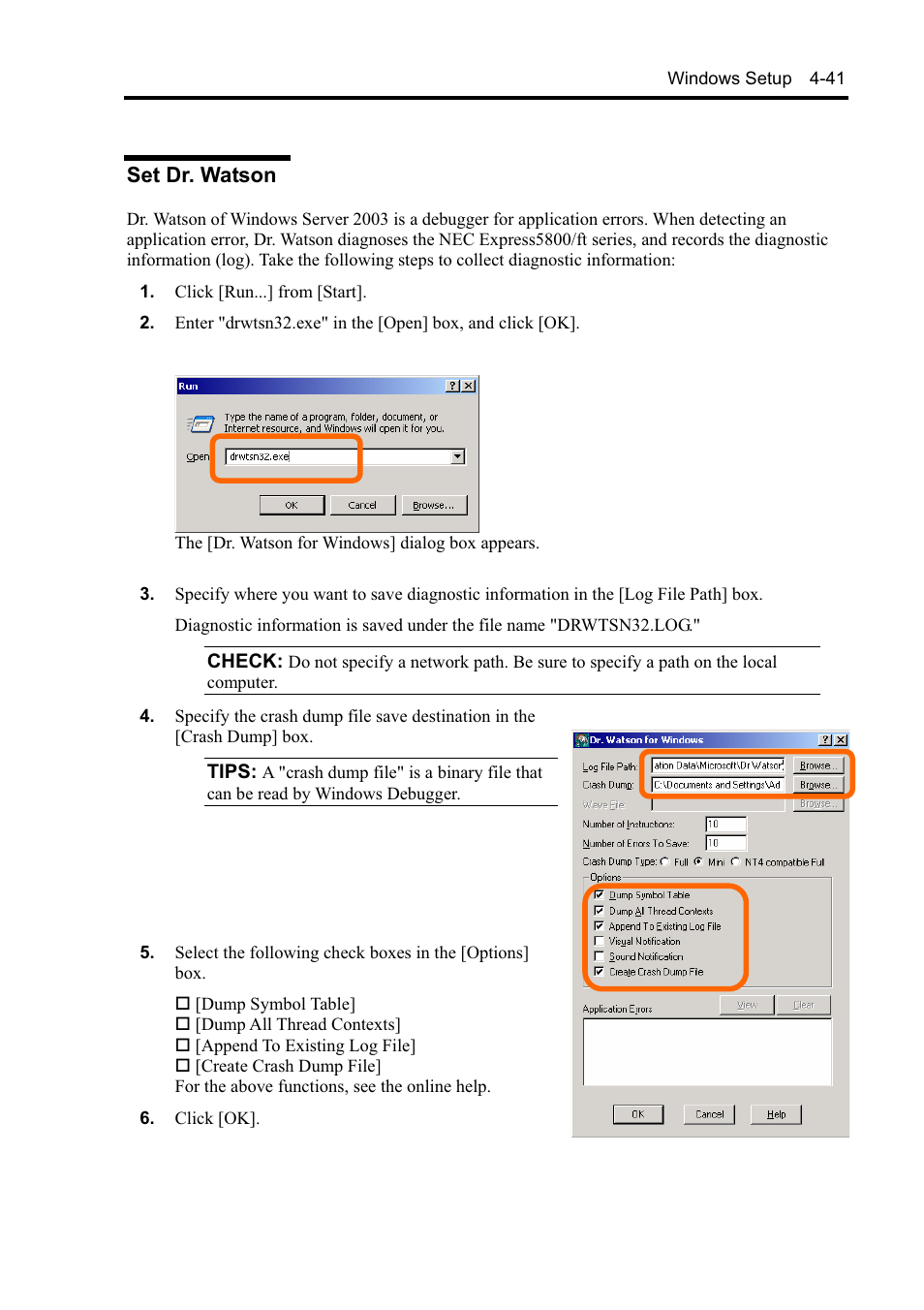 Set dr. watson | NEC EXPRESS5800 N8800-099F User Manual | Page 93 / 136