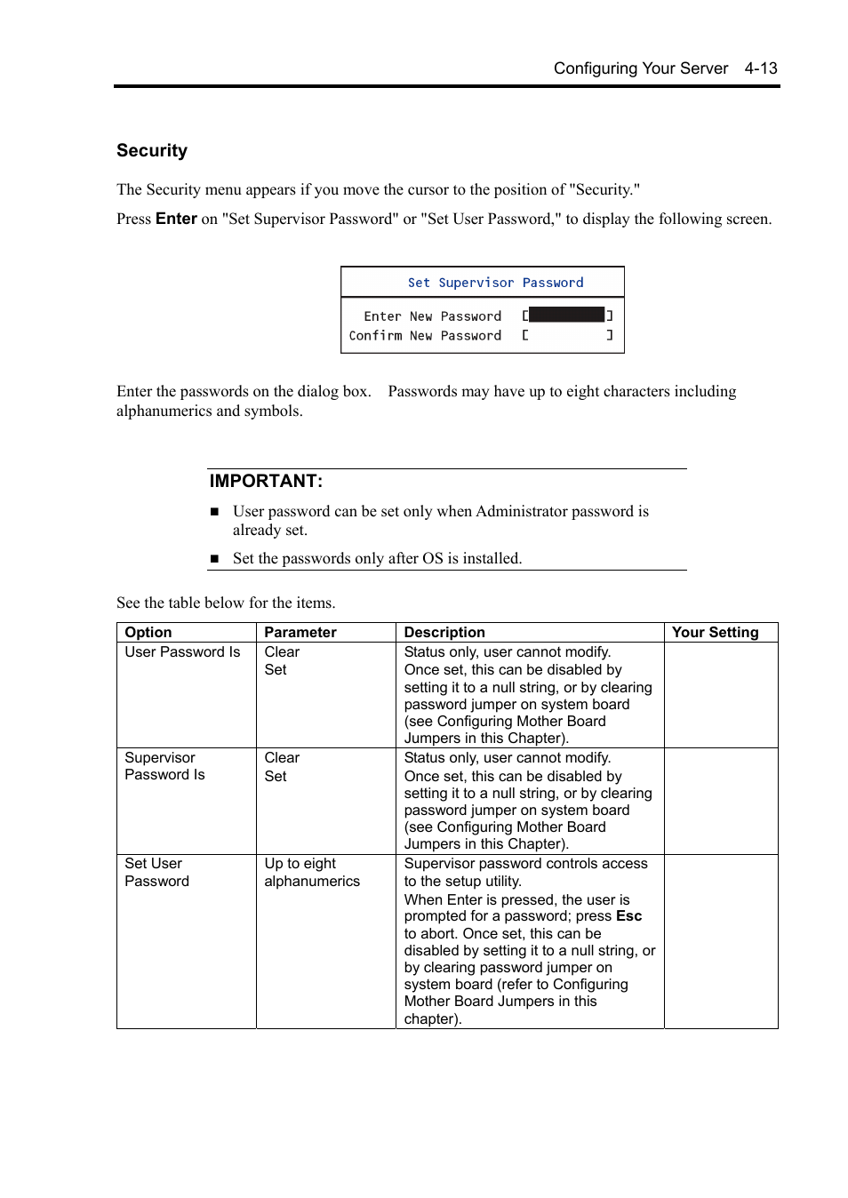 Security, Important | NEC Express5800/120Rh-2 N8100-1126F User Manual | Page 109 / 406