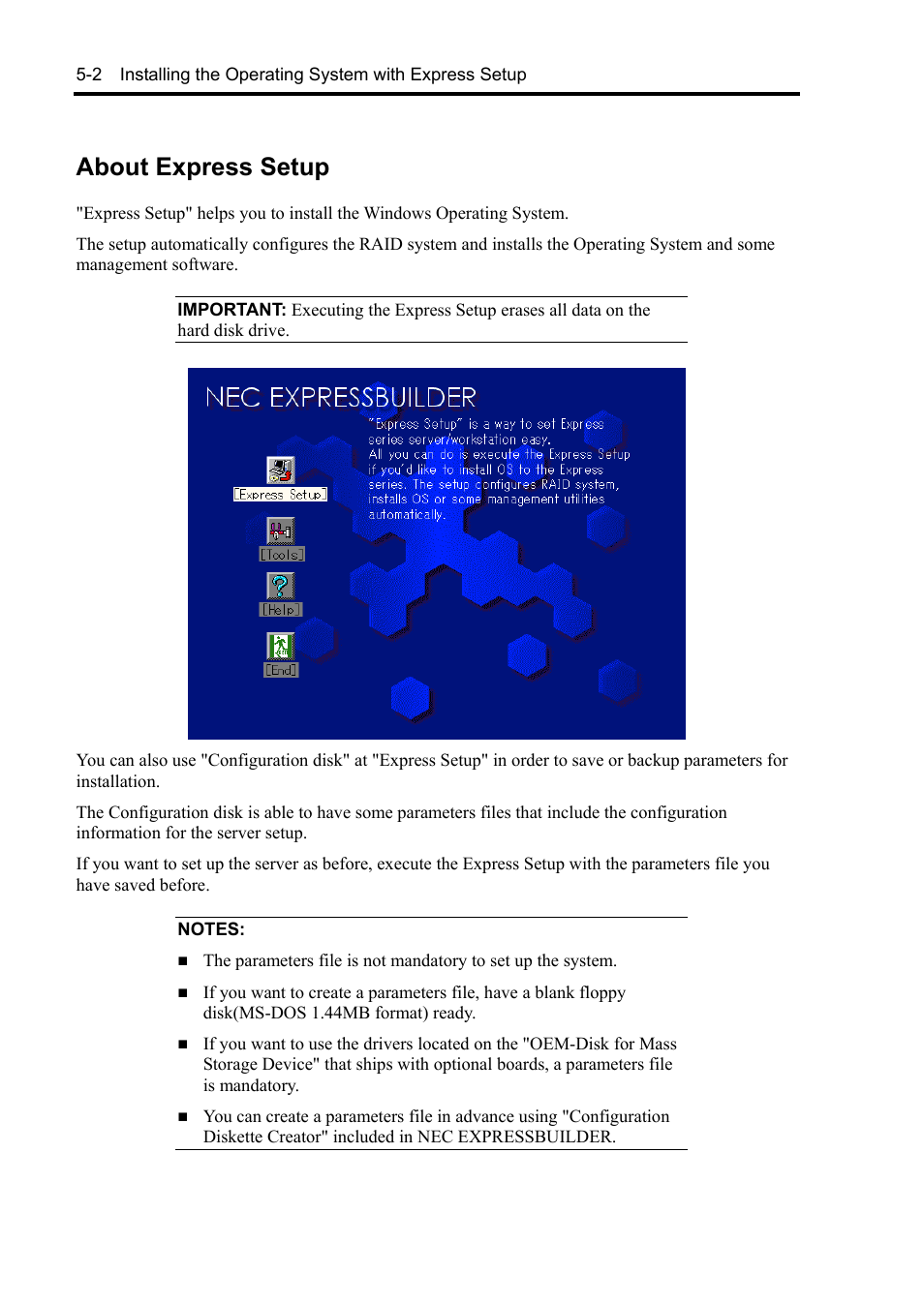 About express setup | NEC Express5800/120Rh-2 N8100-1126F User Manual | Page 144 / 406