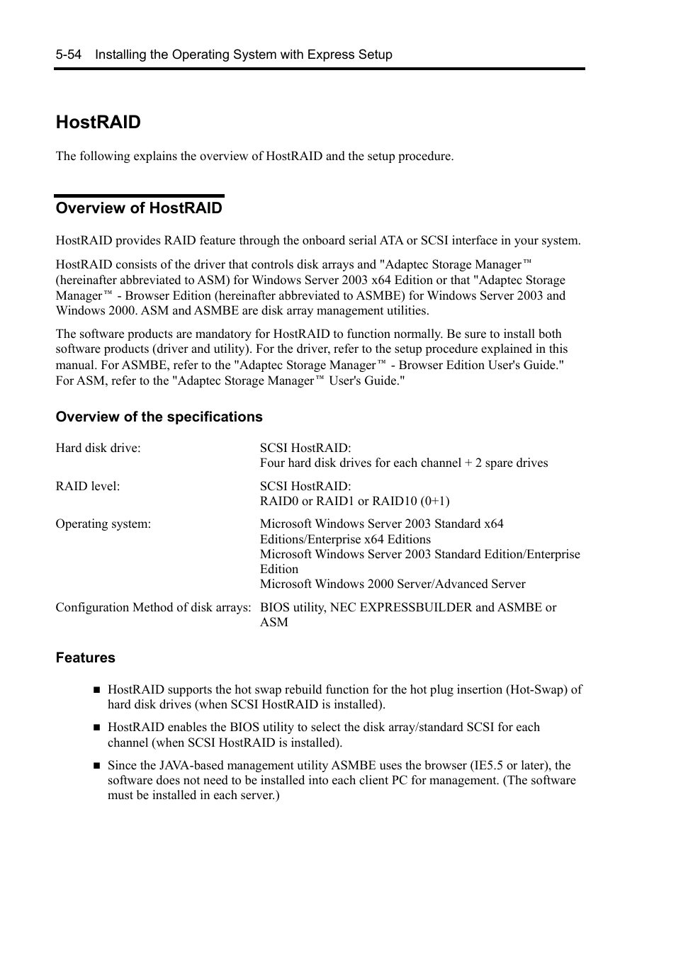 Hostraid, Overview of hostraid | NEC Express5800/120Rh-2 N8100-1126F User Manual | Page 196 / 406