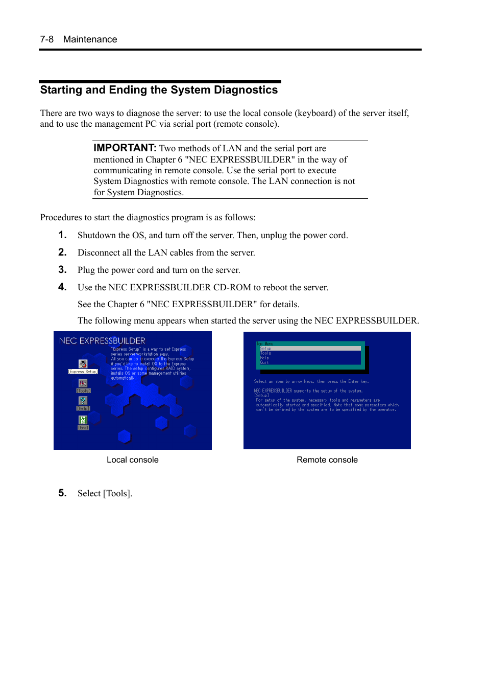 Starting and ending the system diagnostics | NEC Express5800/120Rh-2 N8100-1126F User Manual | Page 232 / 406