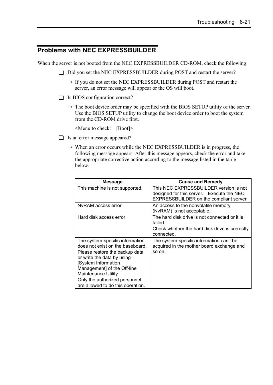 Problems with nec expressbuilder | NEC Express5800/120Rh-2 N8100-1126F User Manual | Page 257 / 406