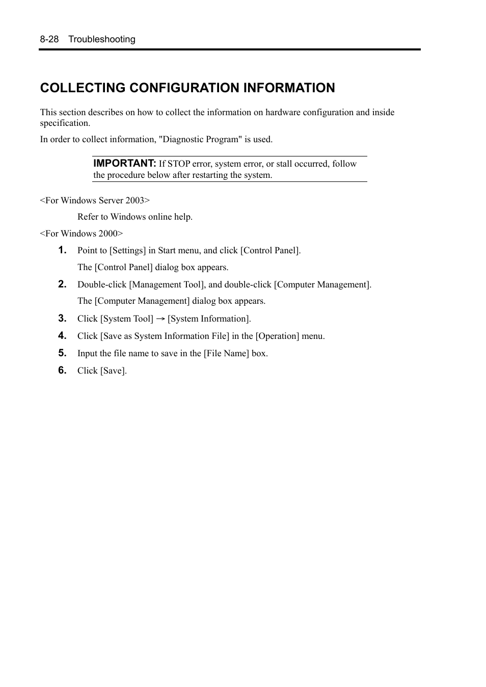 Collecting configuration information | NEC Express5800/120Rh-2 N8100-1126F User Manual | Page 264 / 406