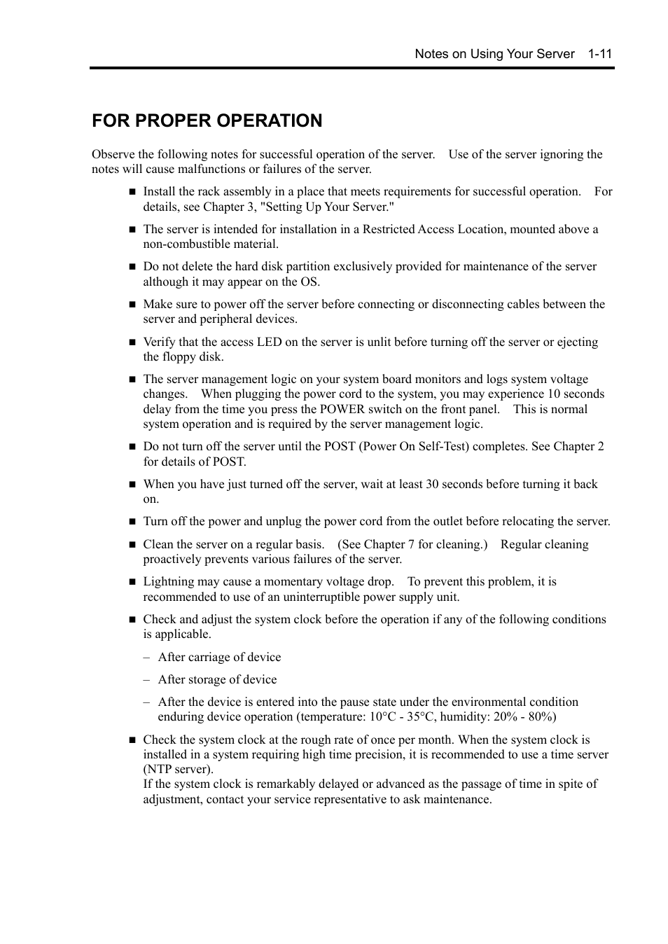 For proper operation | NEC Express5800/120Rh-2 N8100-1126F User Manual | Page 27 / 406