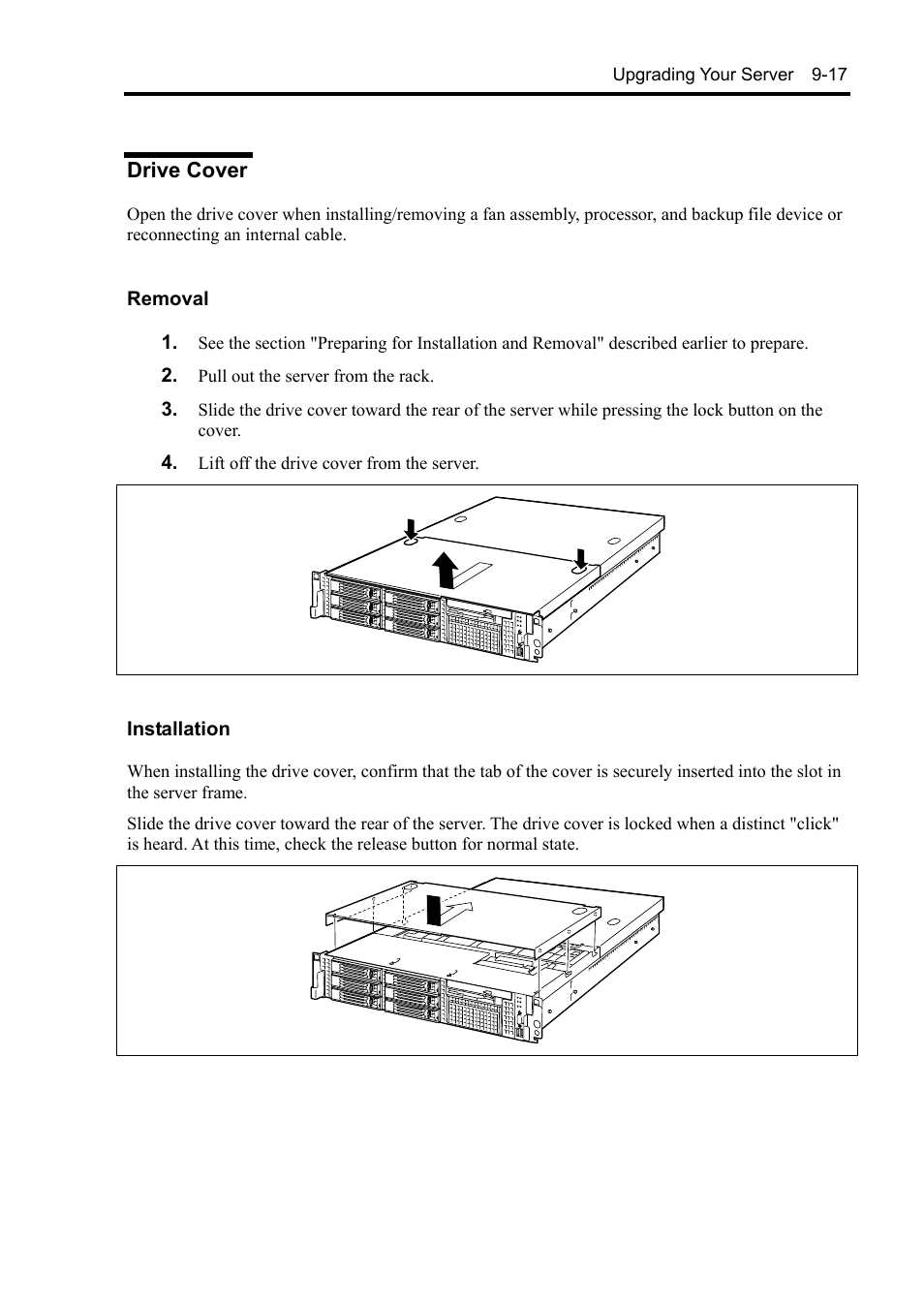 Drive cover | NEC Express5800/120Rh-2 N8100-1126F User Manual | Page 291 / 406