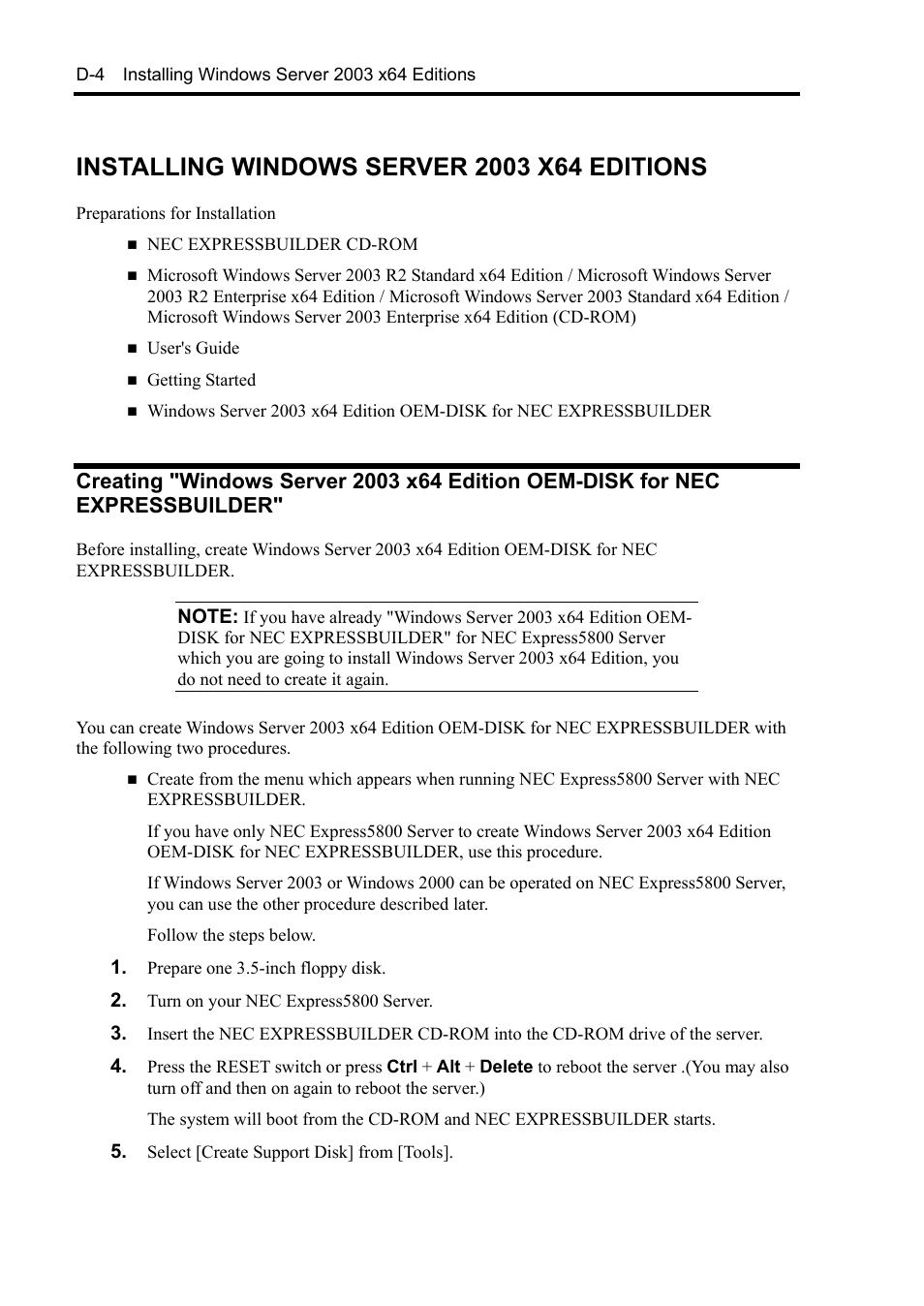 Installing windows server 2003 x64 editions | NEC Express5800/120Rh-2 N8100-1126F User Manual | Page 350 / 406