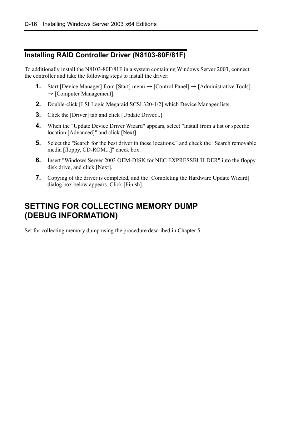 Installing raid controller driver (n8103-80f/81f) | NEC Express5800/120Rh-2 N8100-1126F User Manual | Page 362 / 406