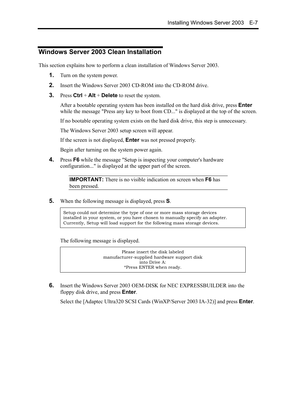 Windows server 2003 clean installation | NEC Express5800/120Rh-2 N8100-1126F User Manual | Page 369 / 406