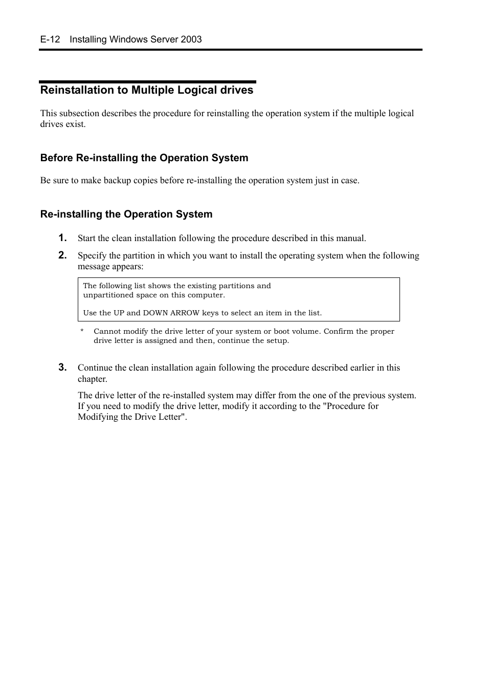 Reinstallation to multiple logical drives | NEC Express5800/120Rh-2 N8100-1126F User Manual | Page 374 / 406