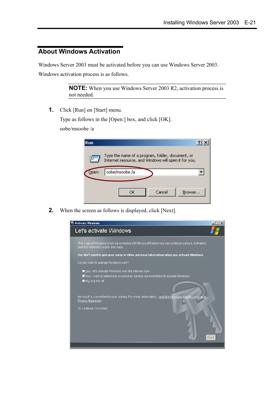 About windows activation | NEC Express5800/120Rh-2 N8100-1126F User Manual | Page 383 / 406