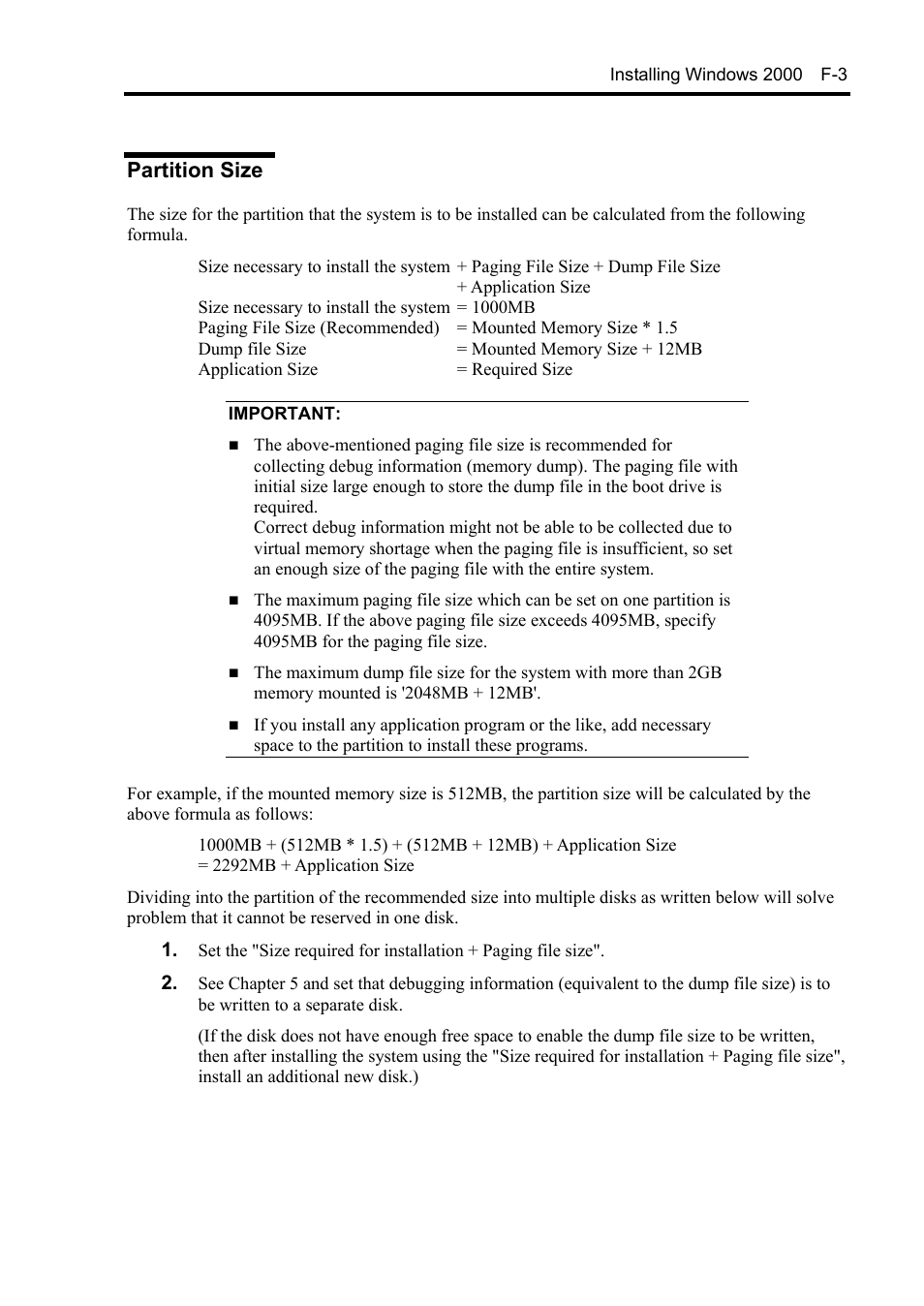 Partition size | NEC Express5800/120Rh-2 N8100-1126F User Manual | Page 389 / 406