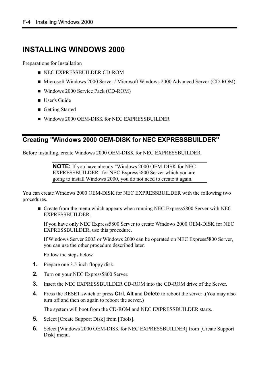 Installing windows 2000 | NEC Express5800/120Rh-2 N8100-1126F User Manual | Page 390 / 406