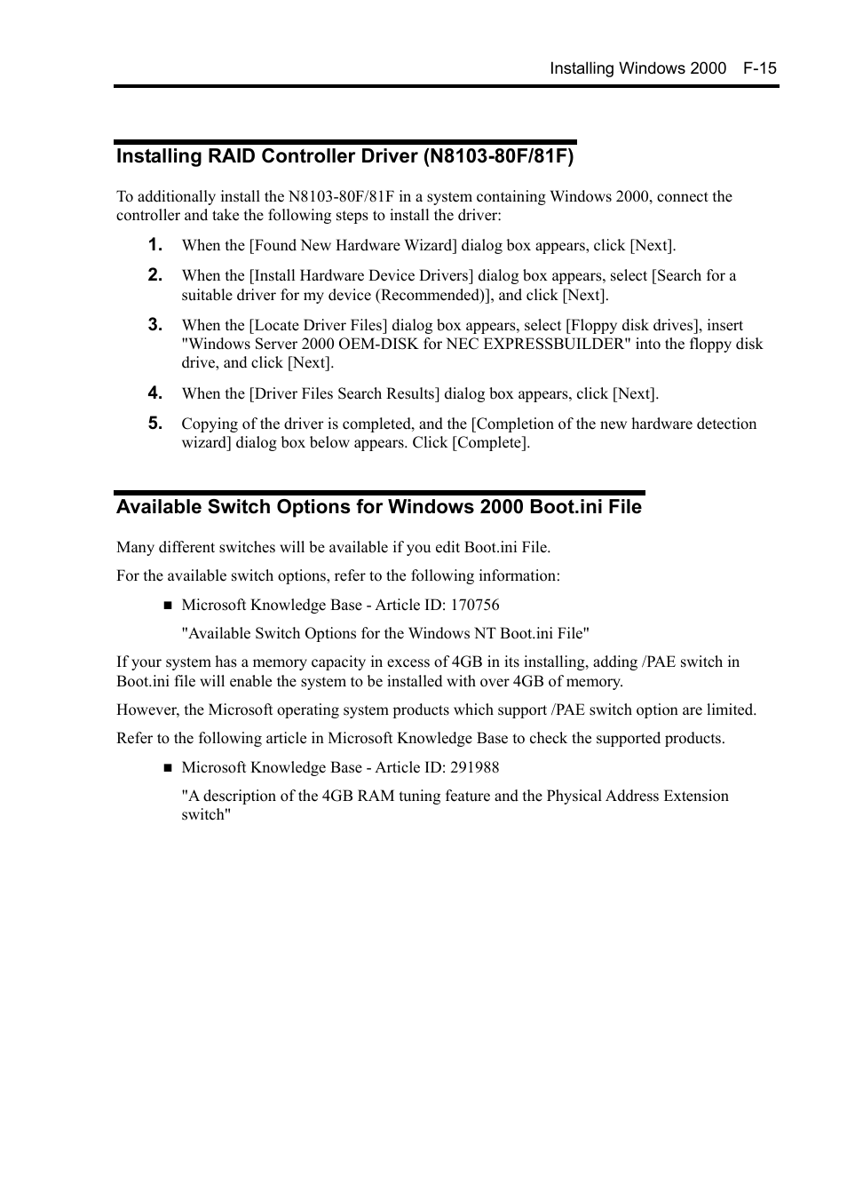 Installing raid controller driver (n8103-80f/81f) | NEC Express5800/120Rh-2 N8100-1126F User Manual | Page 401 / 406