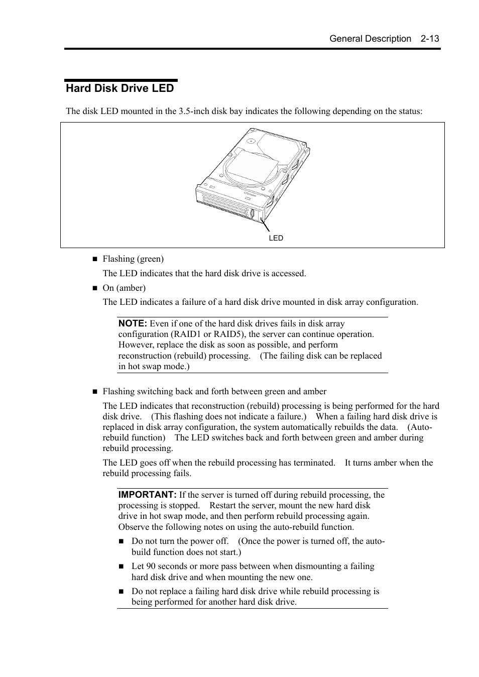 Hard disk drive led | NEC Express5800/120Rh-2 N8100-1126F User Manual | Page 45 / 406