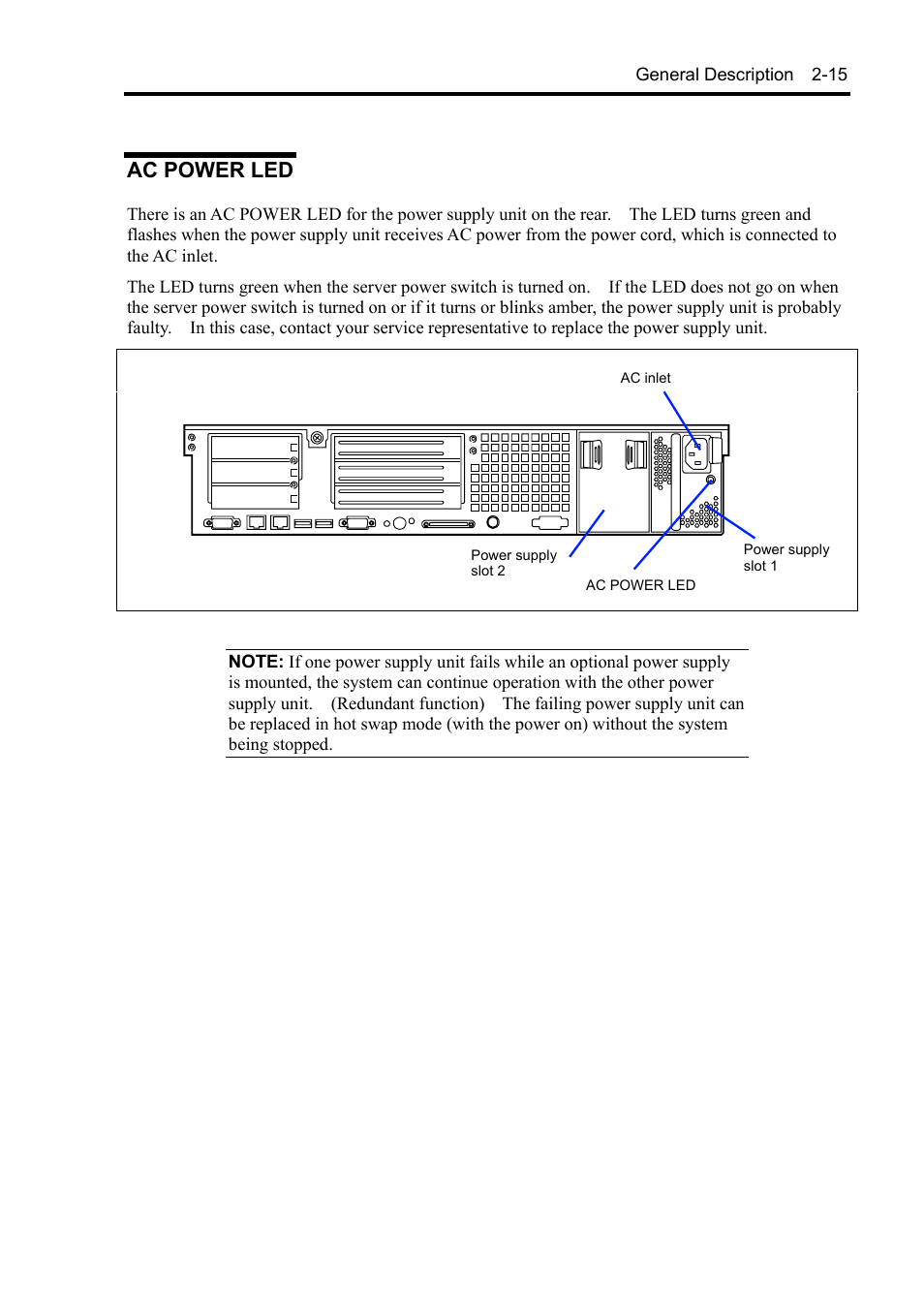 Ac power led | NEC Express5800/120Rh-2 N8100-1126F User Manual | Page 47 / 406