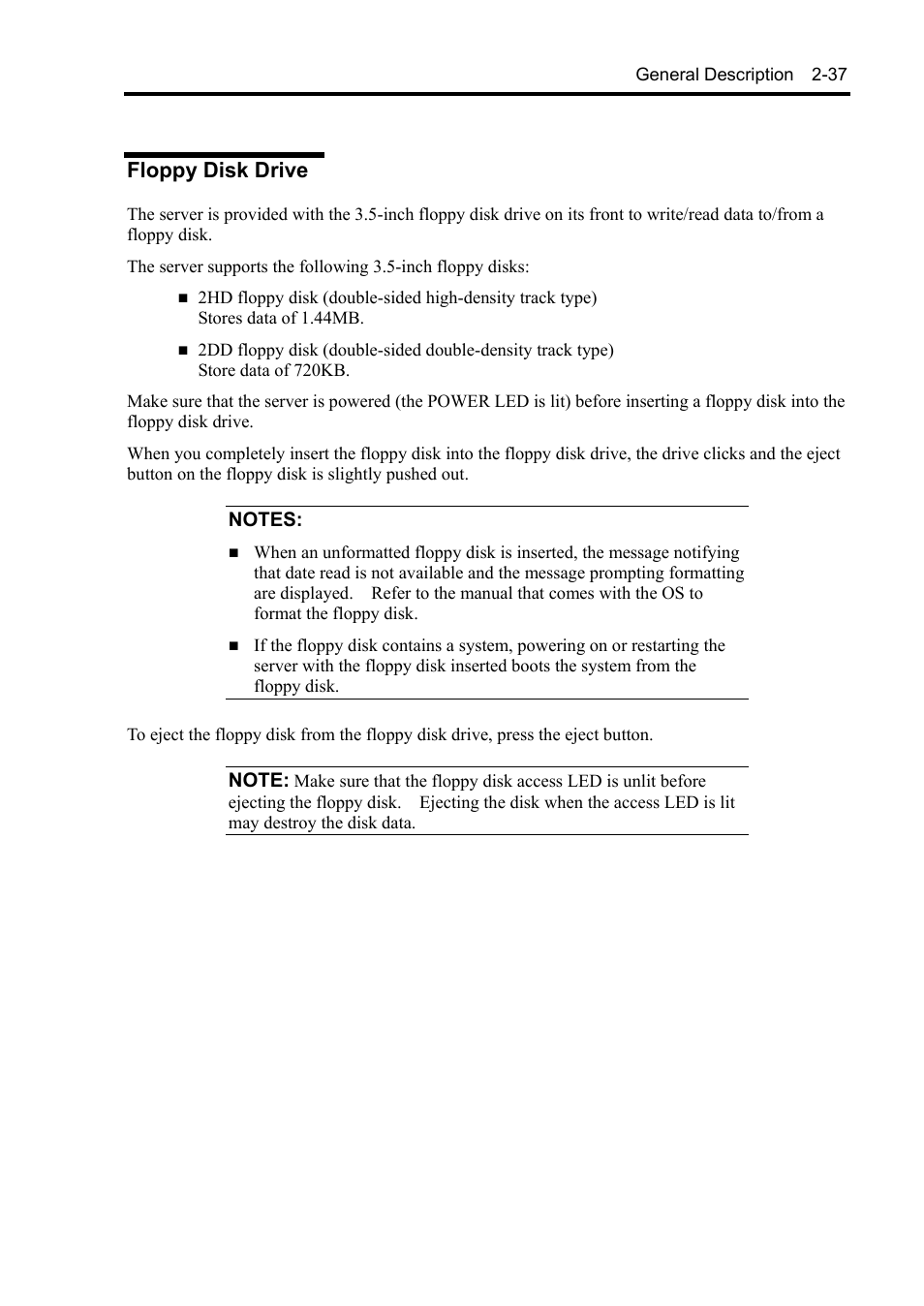 Floppy disk drive | NEC Express5800/120Rh-2 N8100-1126F User Manual | Page 69 / 406