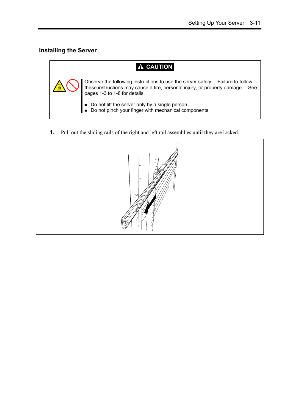 Installing the server | NEC Express5800/120Rh-2 N8100-1126F User Manual | Page 85 / 406