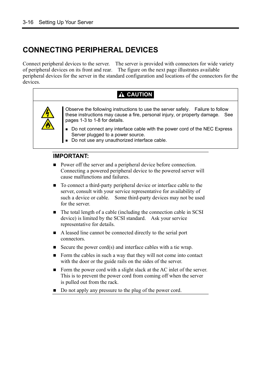 Connecting peripheral devices, Important | NEC Express5800/120Rh-2 N8100-1126F User Manual | Page 90 / 406