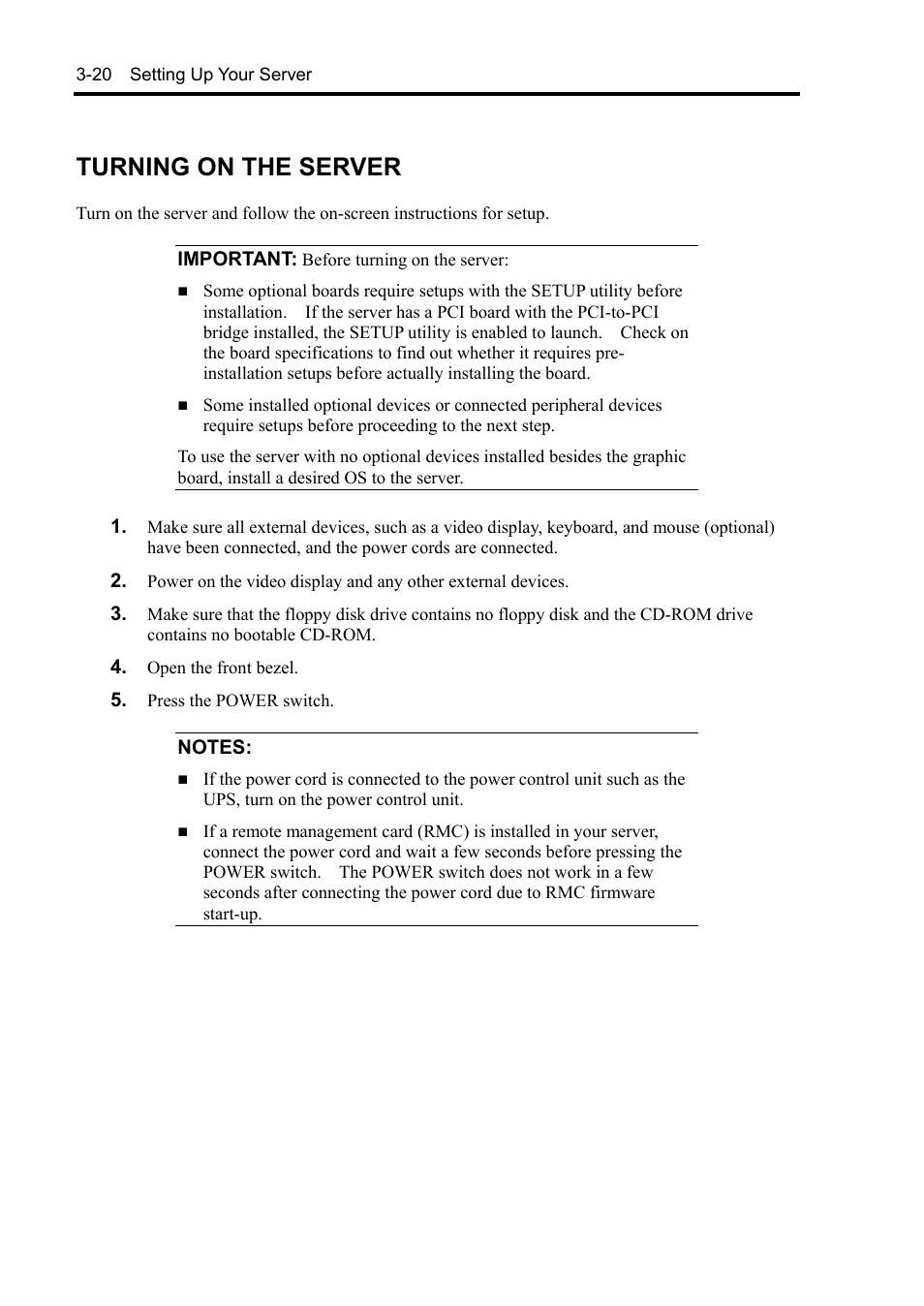 Turning on the server | NEC Express5800/120Rh-2 N8100-1126F User Manual | Page 94 / 406