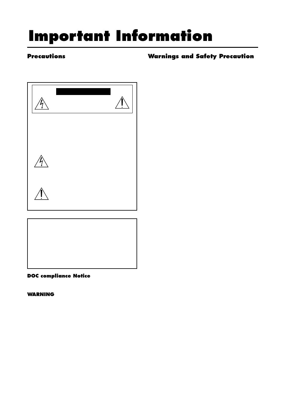 Important information | NEC 42/50PD1 User Manual | Page 2 / 64