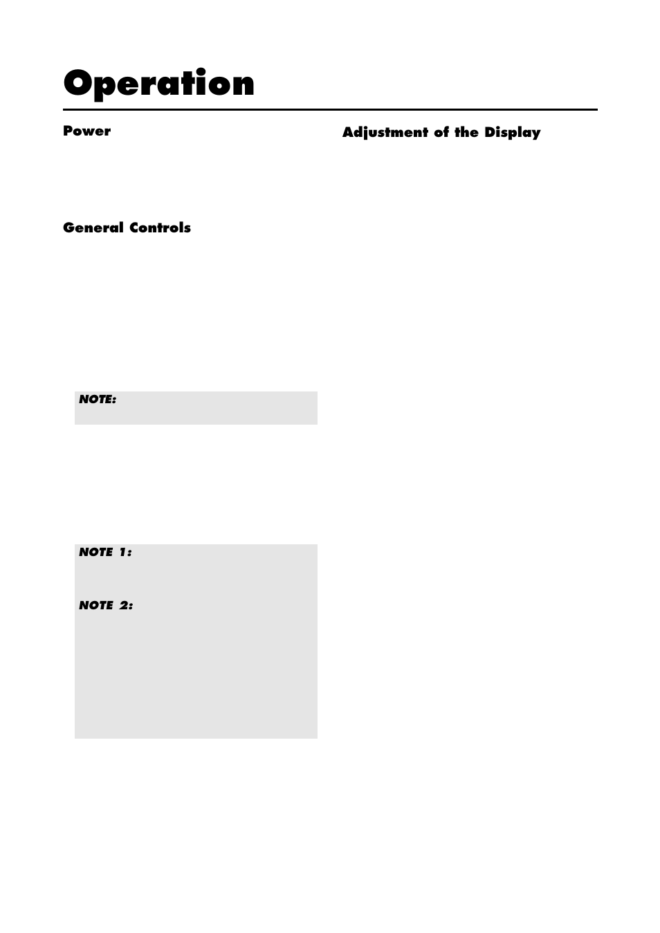 Operation | NEC 42/50PD1 User Manual | Page 22 / 64