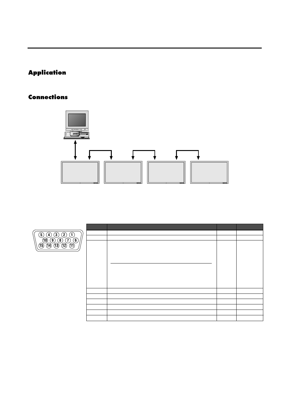 Application, Connections | NEC 42/50PD1 User Manual | Page 52 / 64