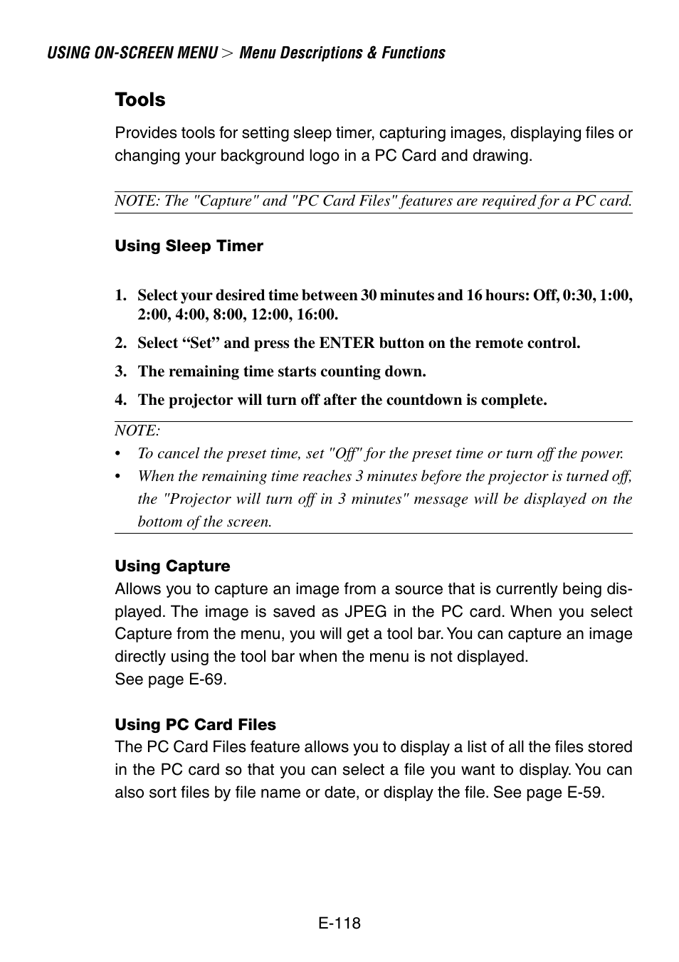 Tools | NEC LT240K User Manual | Page 118 / 152